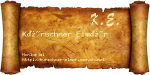 Kürschner Elmár névjegykártya